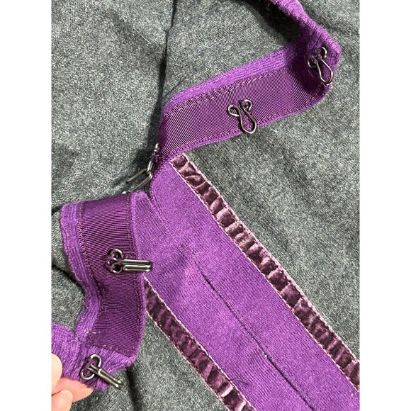 Rue 21 Vintage Angora Rabbit Hair Cardigan with Purple Trim size S Eyelet Hook - Picture 7 of 8
